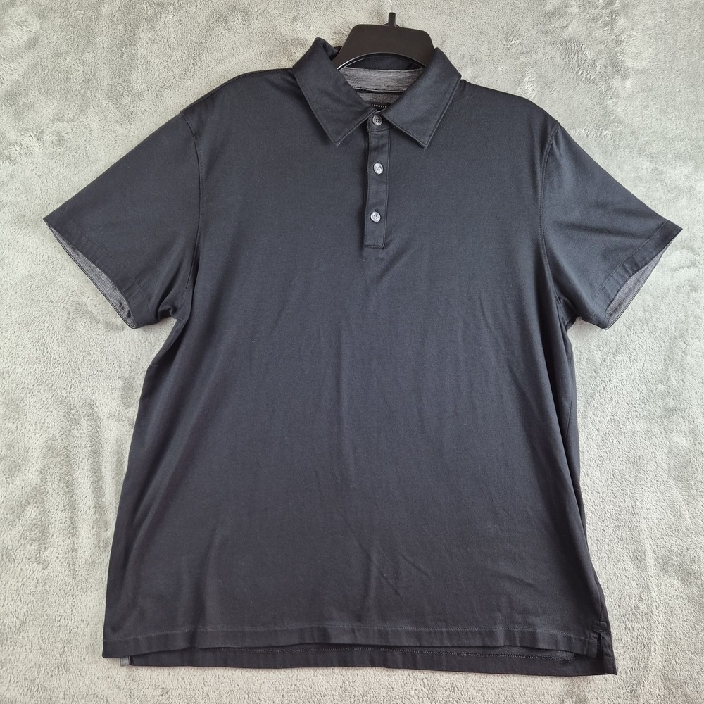 Banana Republic Polo Shirt Mens XL Black Short Sleeve Cotton Casual Golf